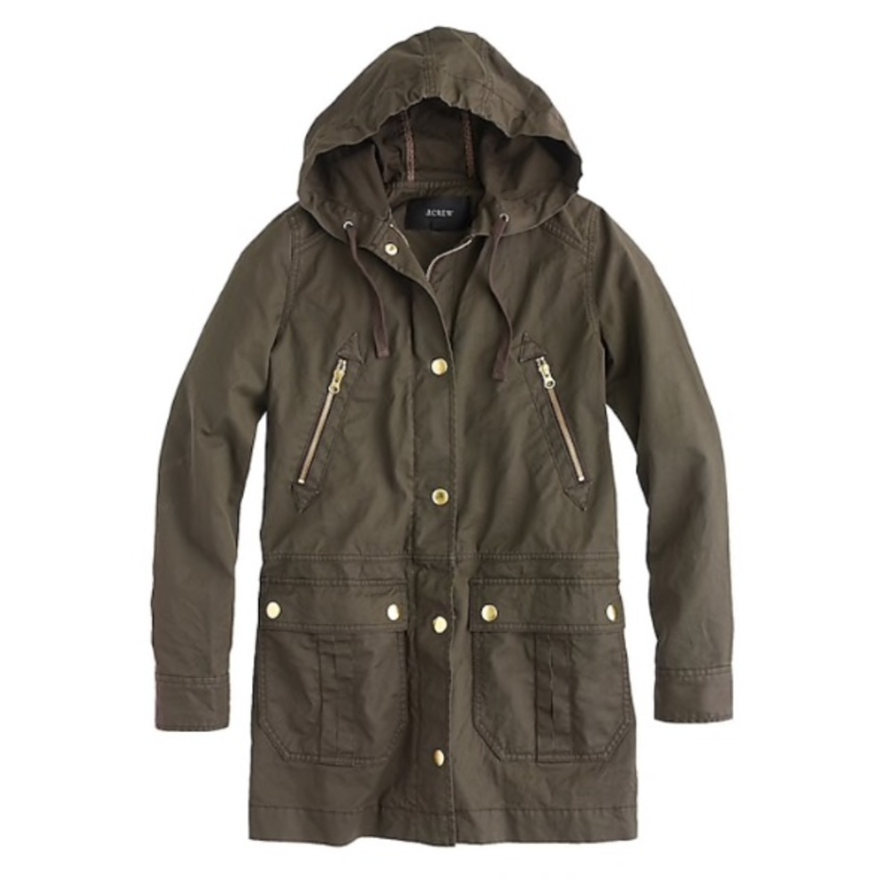 J. Crew Olive Hooded Jacket